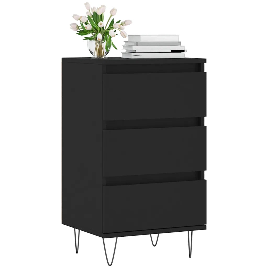 Credenza Nera 40x35x70 cm in Legno Multistrato 831093