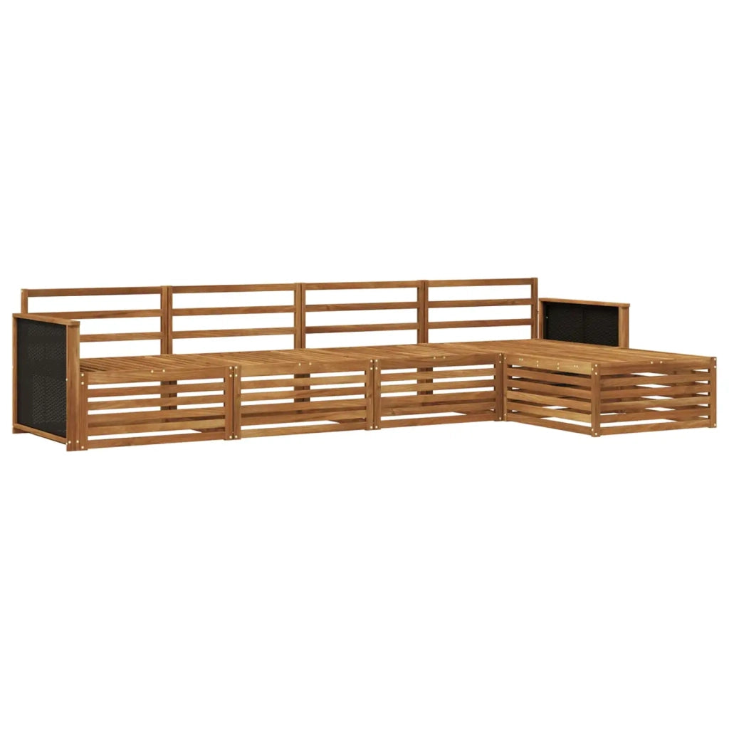 Set di divani da esterno 5 pz Naturale Legno di Acacia Massello 3383222