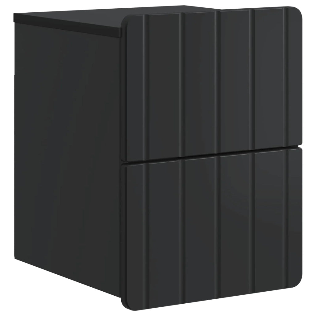 Set di 2 Comodini | Armadio da Notte | Mobiletto da notte a muro Nero 33 x 34,5 x 43 cm