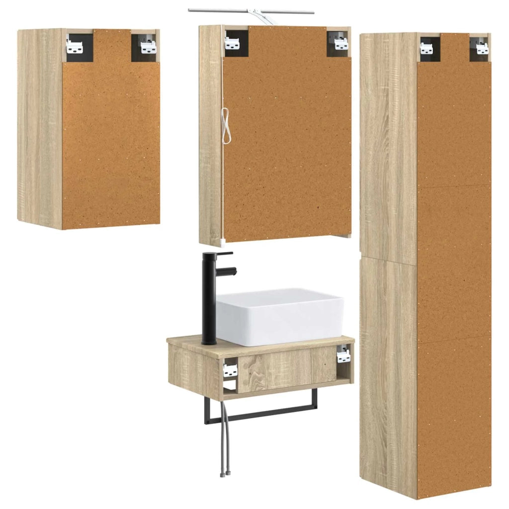 Set di mobili per il bagno 5 pcs Rovere Sonoma 3407265