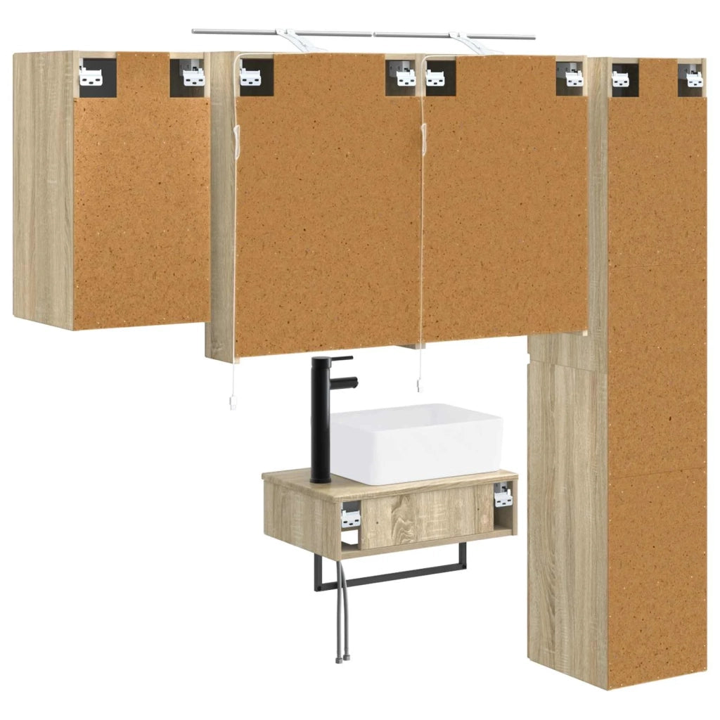 Set di mobili per il bagno 5 pcs Rovere Sonoma 3407265