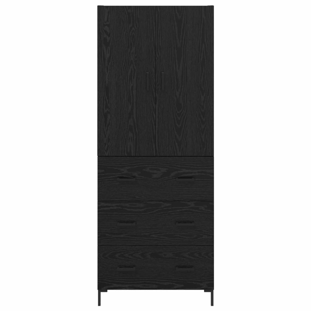 Credenza Rovere Nero 69,5 x 34 x 180 cm Legno multistrato 3416166