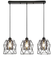 Lampadario industriale Emrys nero vetro fumé 3xE27 Rabalux