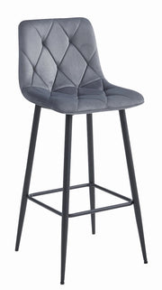 Sgabello Valora KODA in velluto grigio scuro con gambe nere