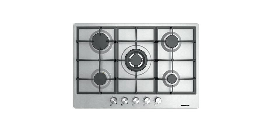 Silverline AS5444X01 piano cottura Acciaio inossidabile Da incasso 75 cm Gas 5 Fornello(i)