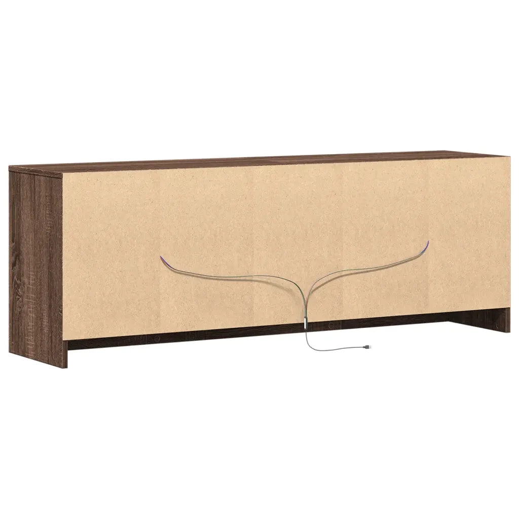 Mobile Porta TV con LED Rovere Marrone 139,5x34x50cm Truciolato