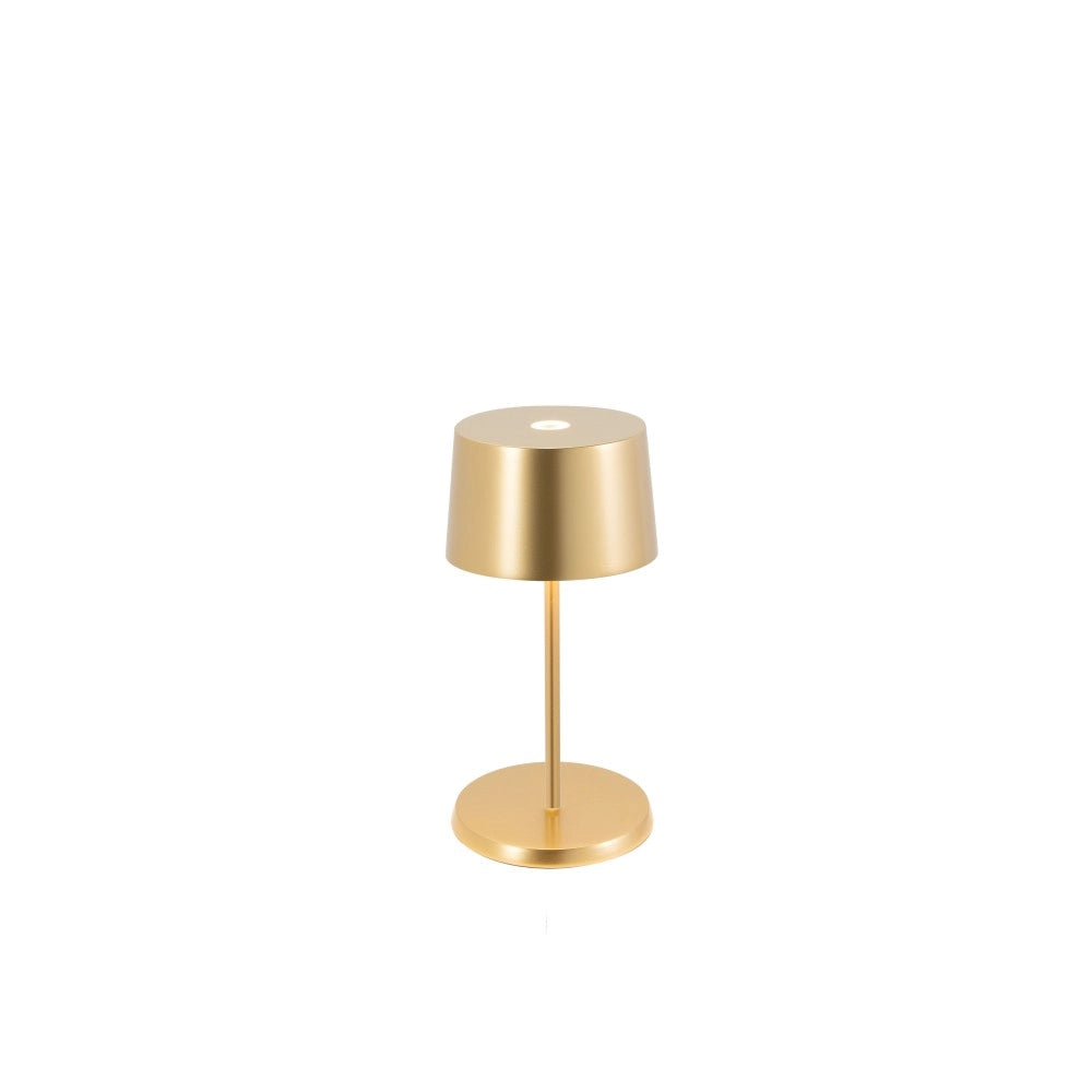 Zafferano Lampada a led da tavolo Olivia Pro mini Giallo Oro ricaricabile e dimmerabile - 2200-2700-3000K 9h alla massima potenza