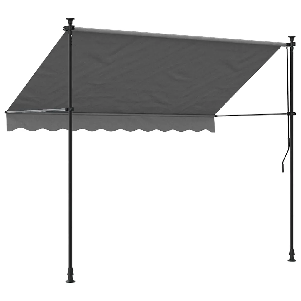 Tenda da Sole | Tenda parasole Retrattile Antracite 250x150 cm Tessuto e Acciaio