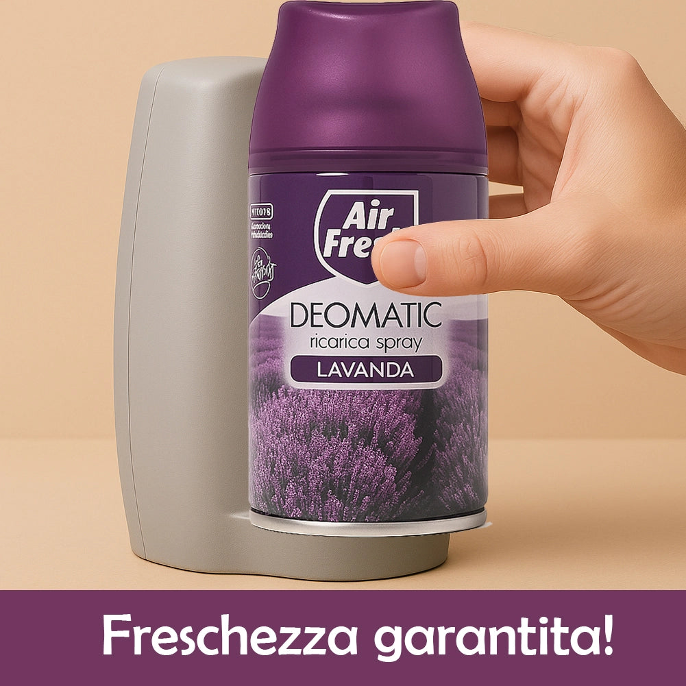 AIR FRESH Deomatic Set 6 x 250 ml Ricarica Spray Profumatore per Ambiente Lavanda