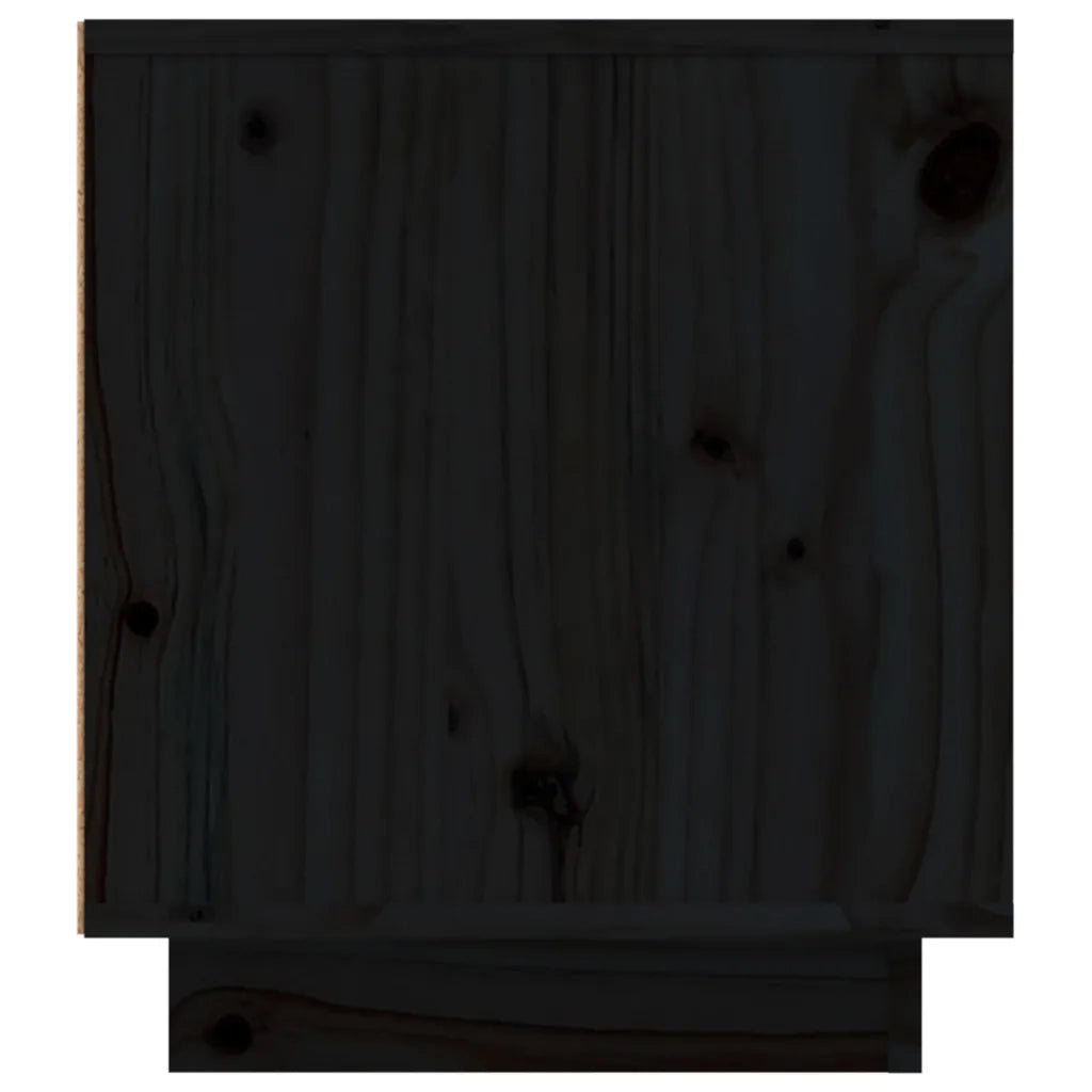 Mobile Porta TV Nera 110x35x40,5 cm in Legno Massello di Pino 814478