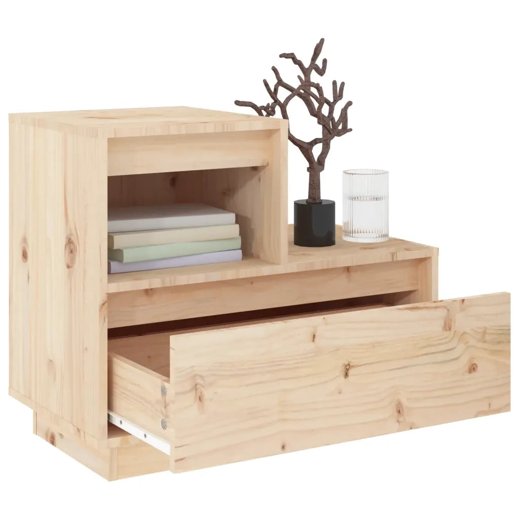 Comodino 60x34x51 cm in Legno Massello di Pino cod mxl 30730
