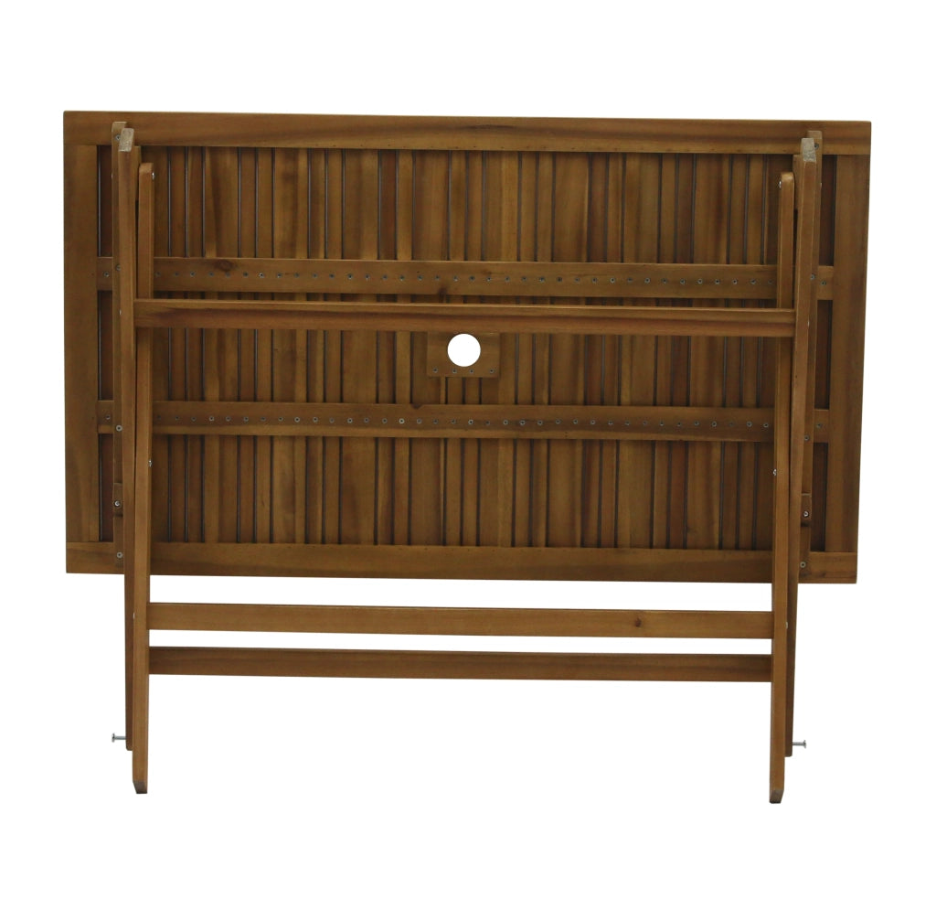 Tavolo Pieghevole da Giardino 120x70x75 cm in Legno Naturale