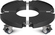 Carrello per piante 200 kg di portata - Rotolo per piante rotondo - Pneumatici zoccolanti bloccabili - Piattaforma in plastica rigida - Tubi in acciaio inossidabile - Larghezza regolabile