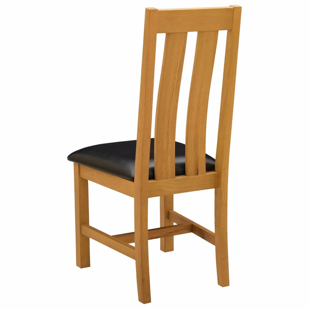Sedia da pranzo 2 pz Legno di Quercia Massello Nero 42039160