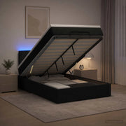 Letto Ottomano con Materasso e LED Nero 120 x 190 cm Tessuto 3456893