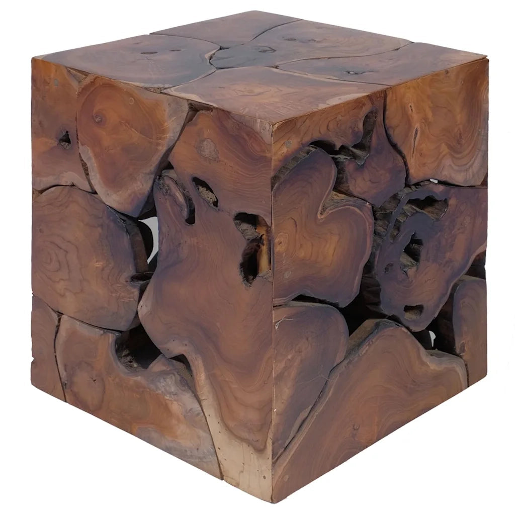 Sgabello Marrone 40x40x45 cm in Legno Massello di Teak 243472