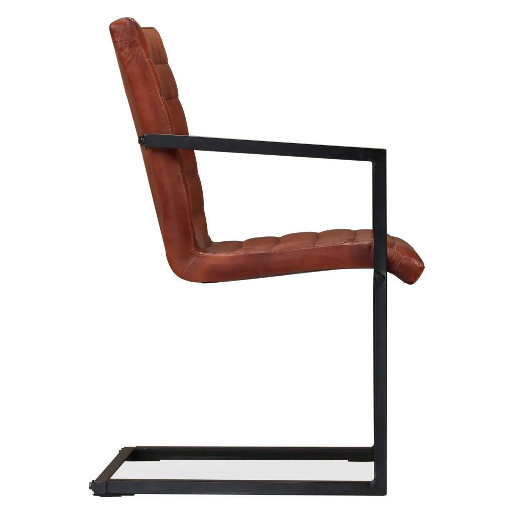 Sedie da Pranzo 4 pz Marroni in Vera Pelle cod mxl 15199