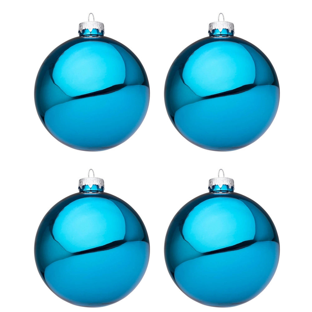 Palline di Natale Blu Oceano Lucido in Vetro Bizzotto Diametro: 100 mm