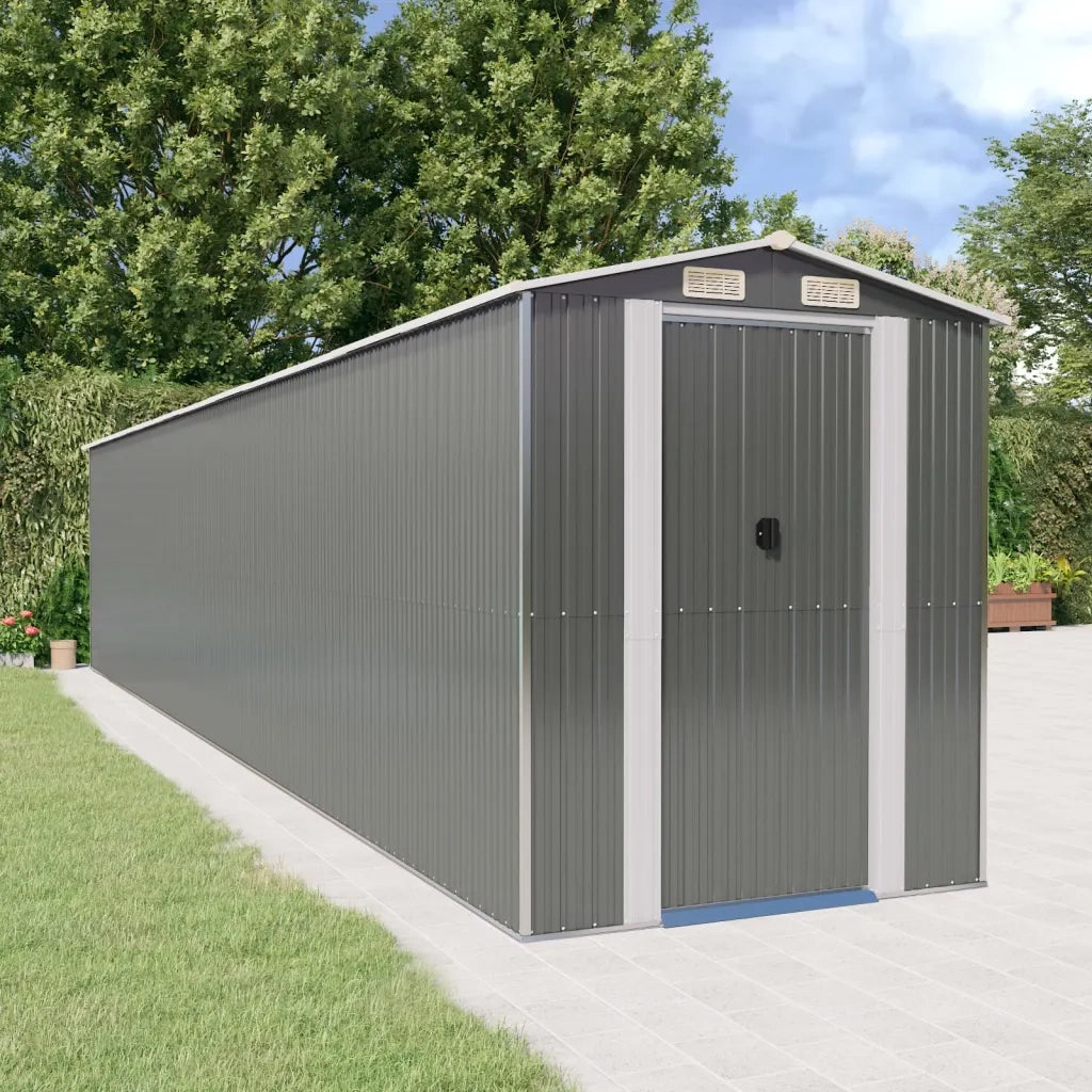 Capanno Giardino Grigio Chiaro 192x1021x223 cm Acciaio Zincato 3147448