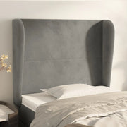 Testiera ad Orecchio-Testata con Orecchie Grigio Chiaro 103x23x118/128 cm in Velluto 515535