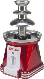 Fonte di Cioccolato - Fonte di Cioccolato con Capacità di 400 g – 3 Livelli di Cioccolato Fondente - Gocce di Cioccolato - Per Frutta e Dolci - Design Retro