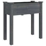 Fioriera rialzata per piante fiori terrazza giardino con rivestimento 71 x 37 x 76 cm legno massello di abete grigio 02_0038142
