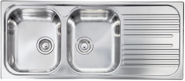 Lavello ATLANTIC 116X50 2 vasche sinistre+ gocciolatoio ACCIAIO INOX 010547.S1.01.2016