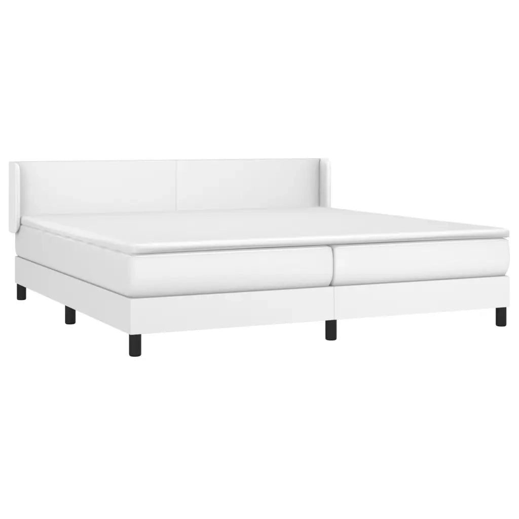 Giroletto a Molle con Materasso Bianco 200x200cm in Similpelle cod mxl 58287