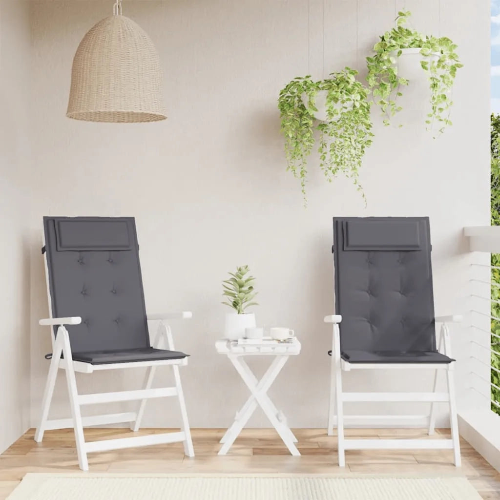 Cuscini per Sedia Schienale Alto 2 pz Antracite Tessuto Oxford 361874