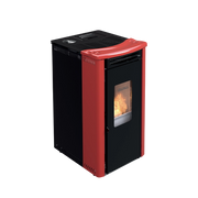 Orione stufa a pellet ventilata 9,1 kw rosso lucido Lincar