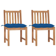 Sedie da Giardino 2 pz con Cuscini in Legno Massello di Teak cod mxl 8084