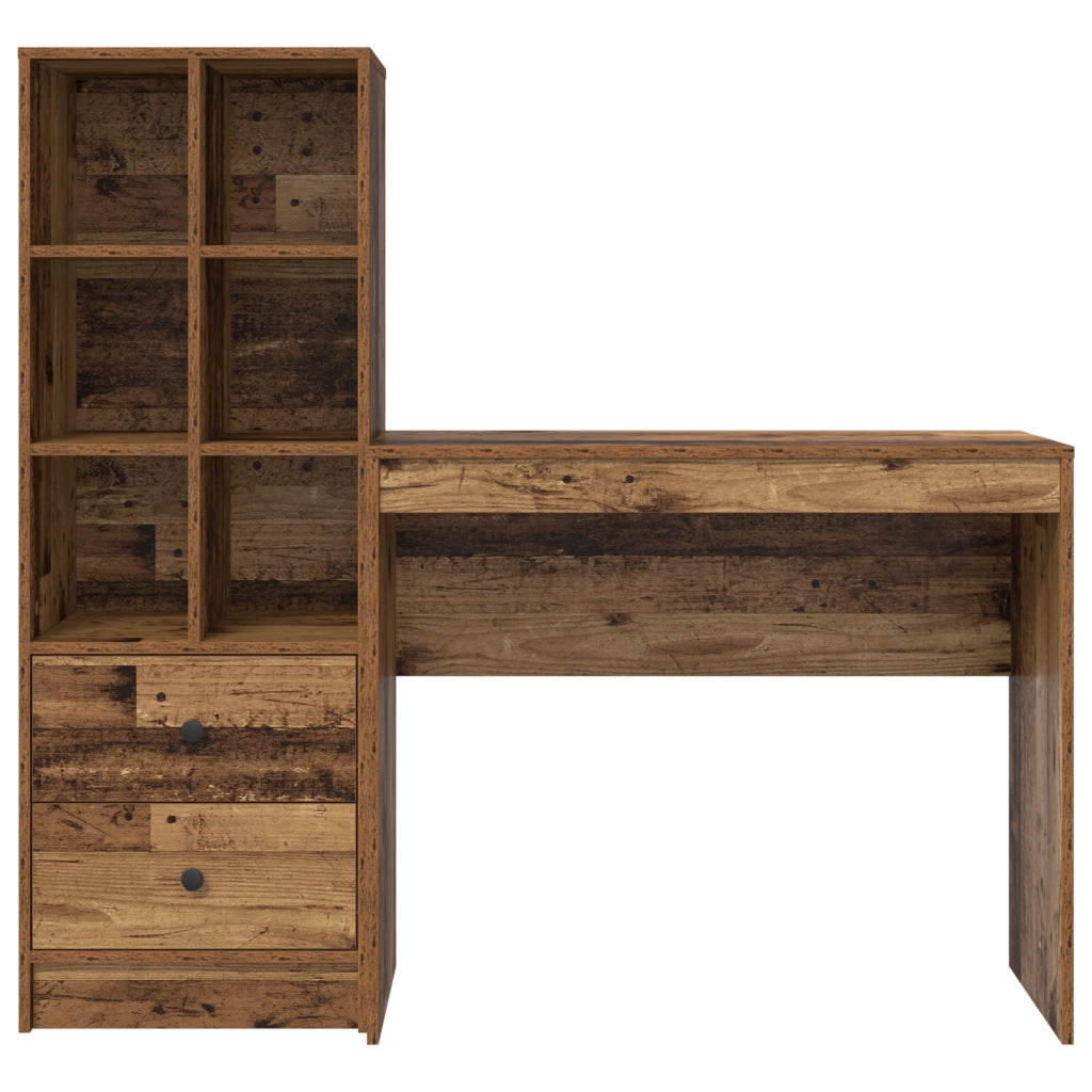 Scrivania con Stoccaggio Legno Vecchio Legno Ingegnerizzato