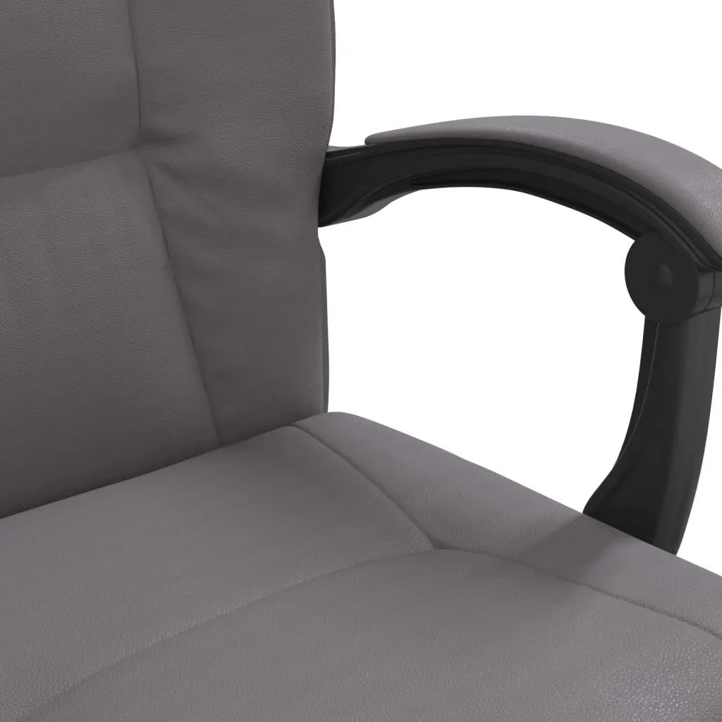 Poltrona | Sedia Relax da Ufficio Reclinabile Grigia in Similpelle