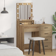 Tavolo da Trucco con Luci LED Rovere Artisan 50x41x135 cm