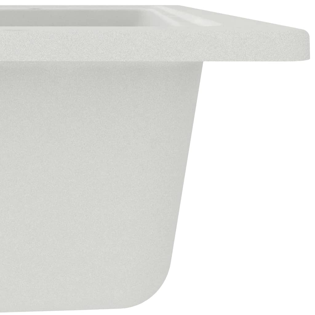 Lavello da cucina con foro troppopieno 58 x 44 cm granito bianco 02_0004359