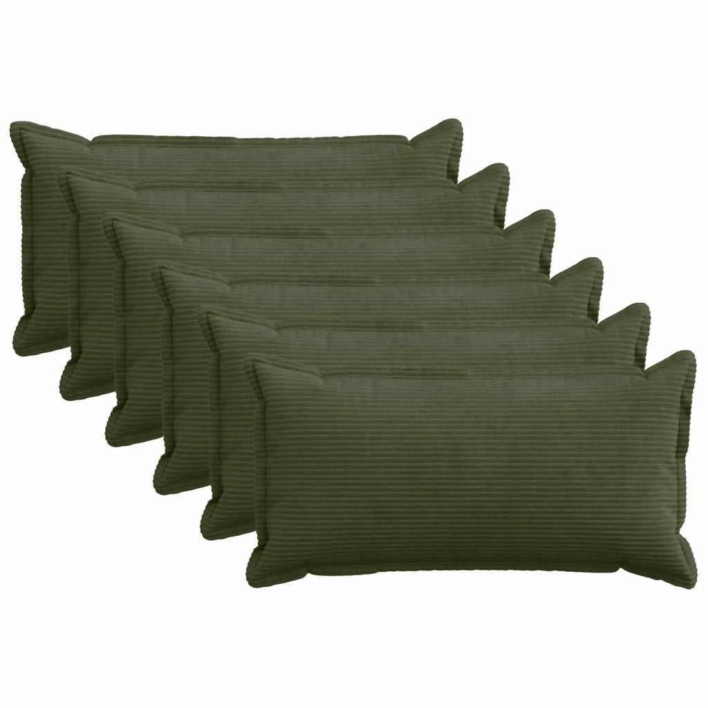 Federa 6 pz HOUTEN Verde 40 x 70 cm corduroy 917835