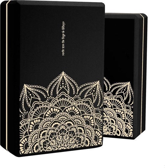 Pacco da 2 Yoga Block EVA a Alta Densità 9"x6"x3" - Superficie Antiscivolo - Nero