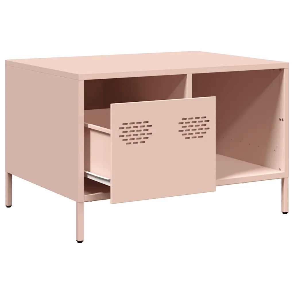 Tavolino Rosa 68,5x50x43,5 cm in Acciaio Laminato a Freddo