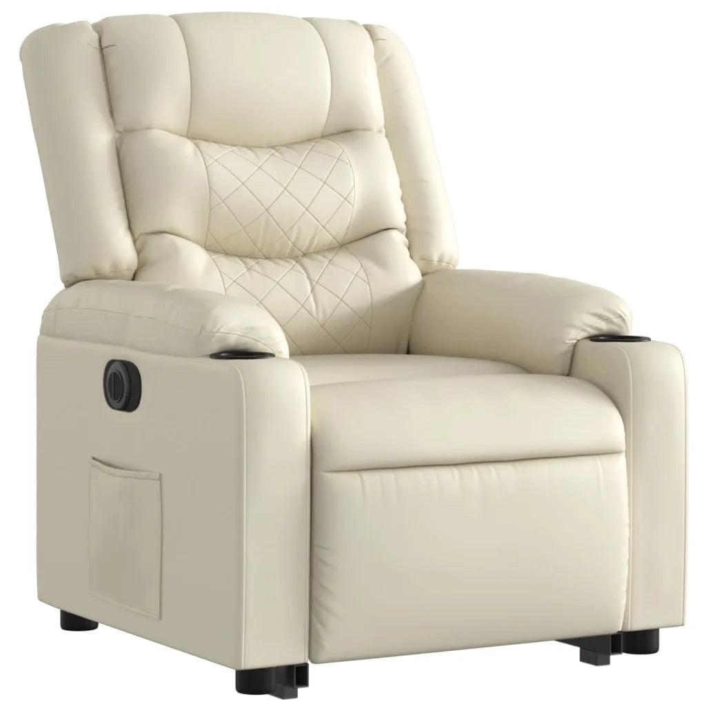 Poltrona Alzapersona Reclinabile Crema in Similpelle 3206560
