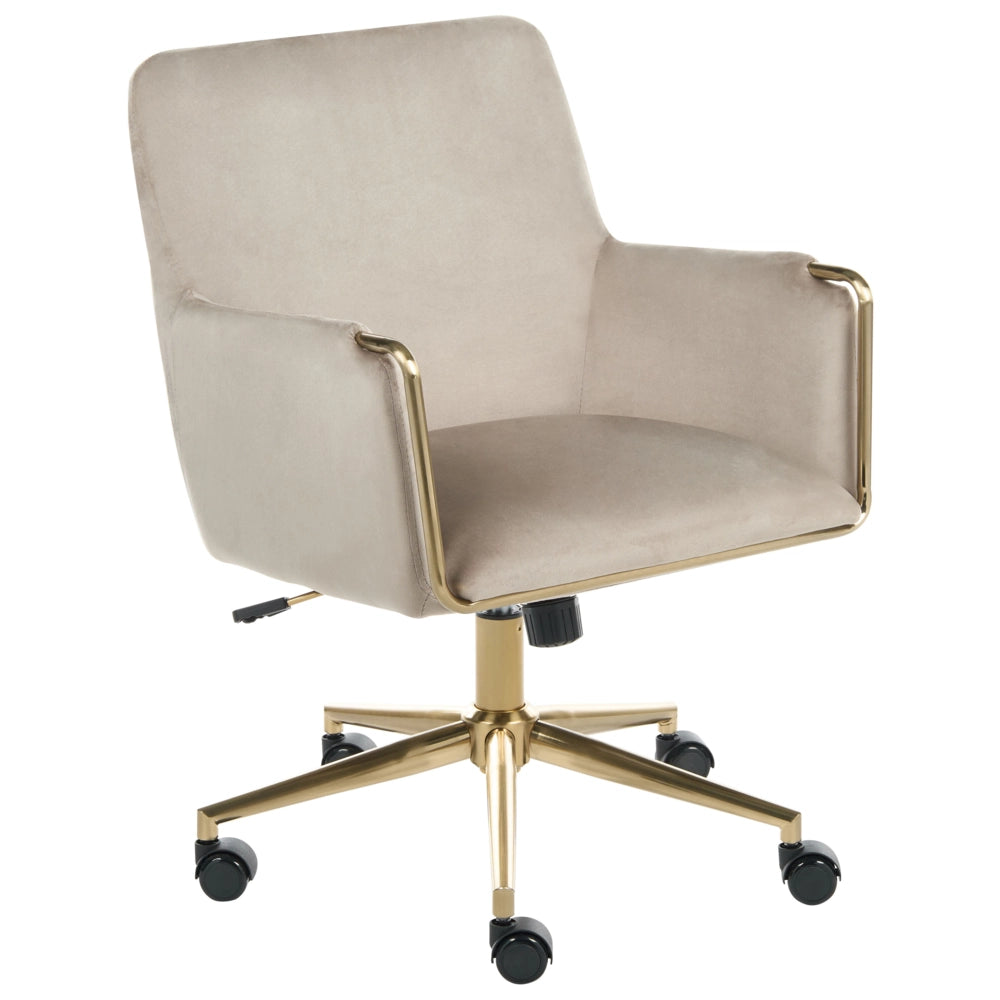 Sedia direzionale da ufficio Imbottitura spessa beige Regolazione dell'altezza del sedile Imbottitura girevole