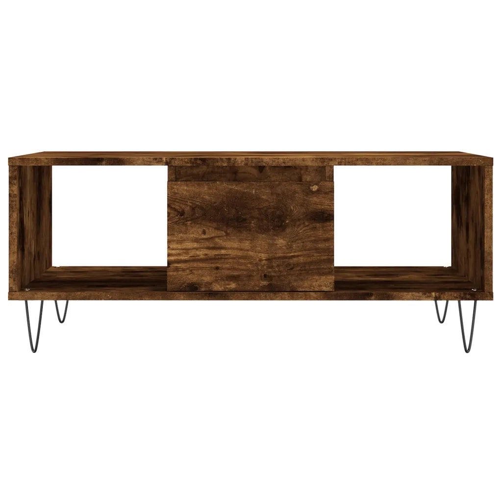Tavolino da Salotto Rovere Fumo 90x50x36,5 cm Legno Multistrato 830593