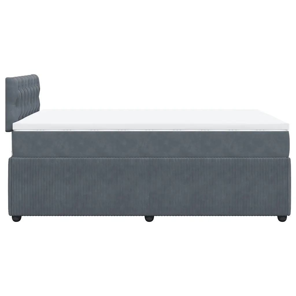 Giroletto a Molle con Materasso Grigio Scuro 120x190 cm Velluto