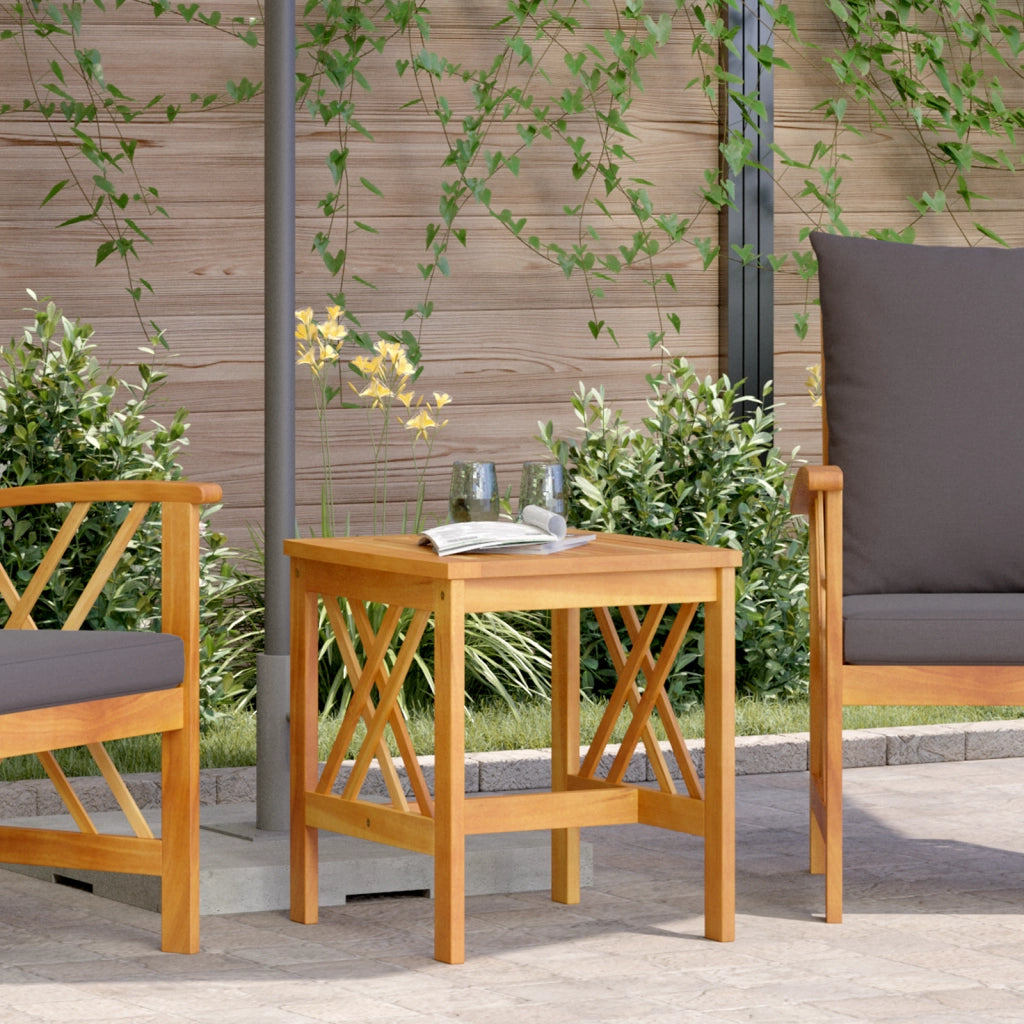 Tavolo laterale da giardino  Marrone 45x45x50 cm in legno massello di acacia