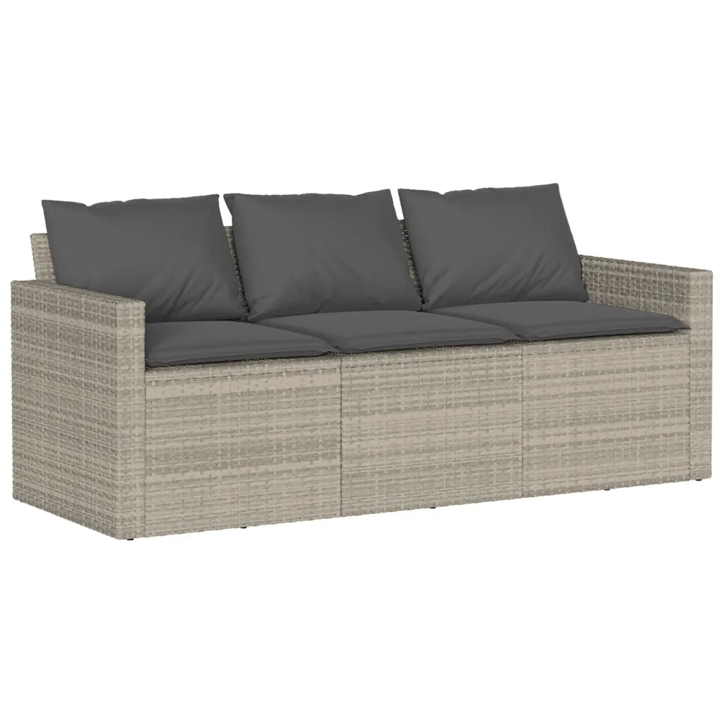 Set da Pranzo da Giardino 2 pz con Cuscini in Polyrattan Grigio 366334