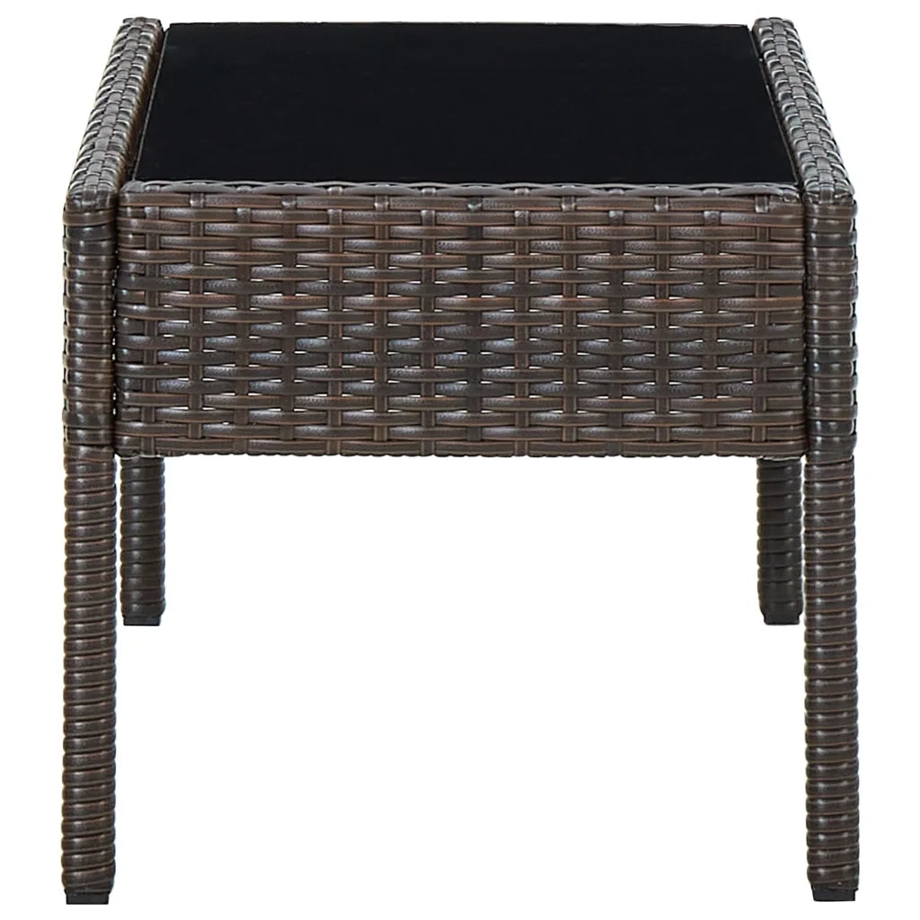 Tavolo da Giardino | Tavolino da esterno Marrone 75x40x37 cm in Polyrattan