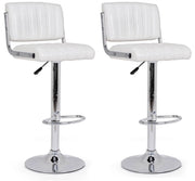 Set 2 Sgabelli Bar 46x51,5x88,5/109,5h cm Barclay Bianco