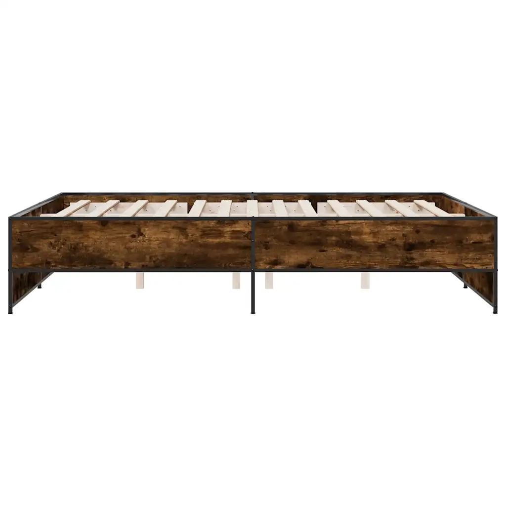 Giroletto-Struttura Letto Rovere Fumo 150x200 cm in Legno Multistrato Metallo 768490