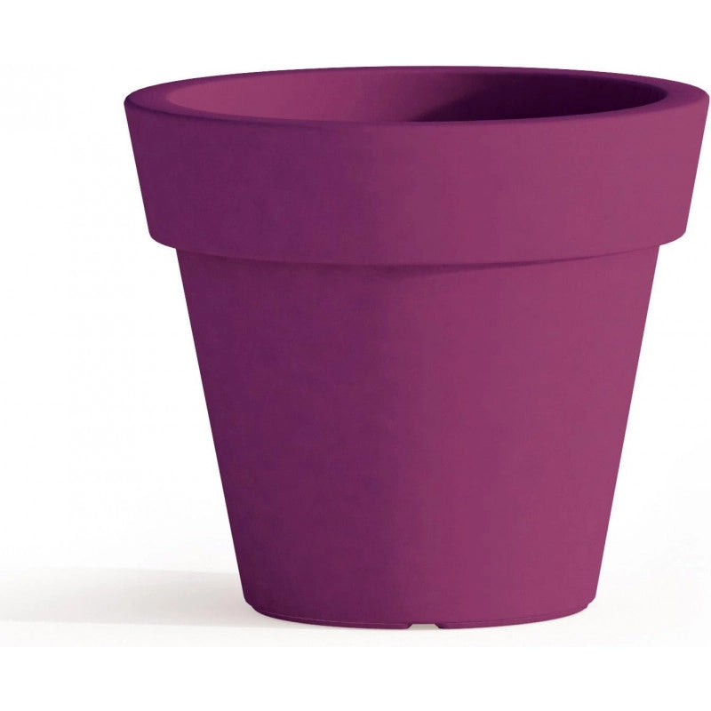 Vaso moderno di design Ø80 H70 in polimero viola resistente per interno ed esterno - Made in Italy - Monacis
