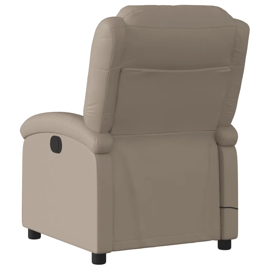 Poltrona Reclinabile Massaggio Elettrica Cappuccino Similpelle