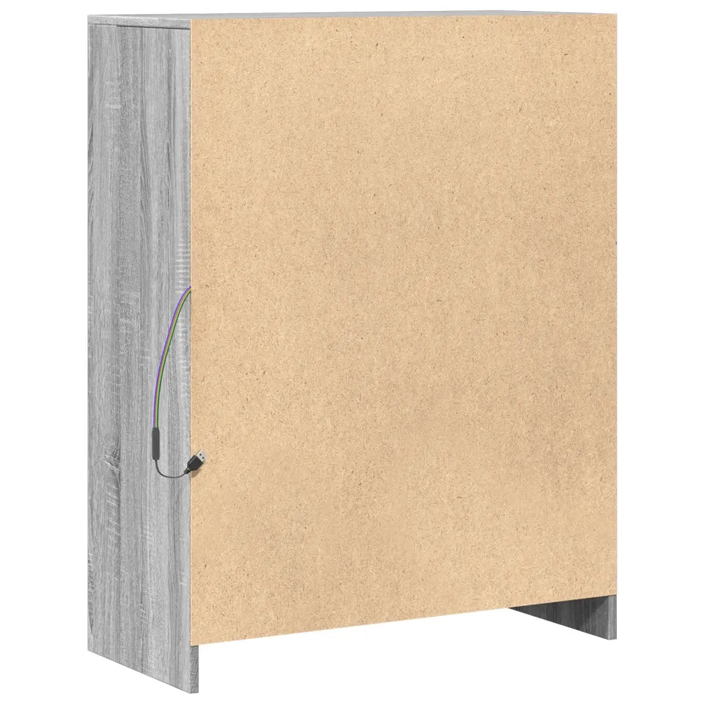 Credenza con LED Grigio Sonoma 77x34x100cm in Legno Multistrato 852150